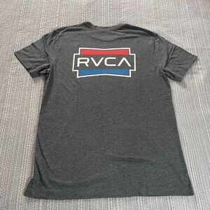 RVCA Demo Vintage Dye T-Shirt Men’s Large Dark Gray Slim Fit Short Sleeve